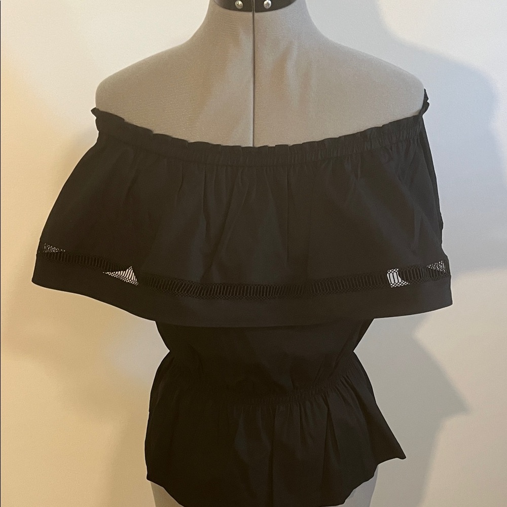 Donna Karan Black Ruffled Blouse - Picture 3 of 5